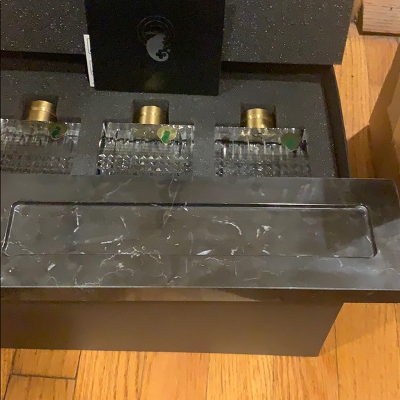 Lismore Diamond Candlestick Set/3 w/ Marble Base - Picture 7 of 8